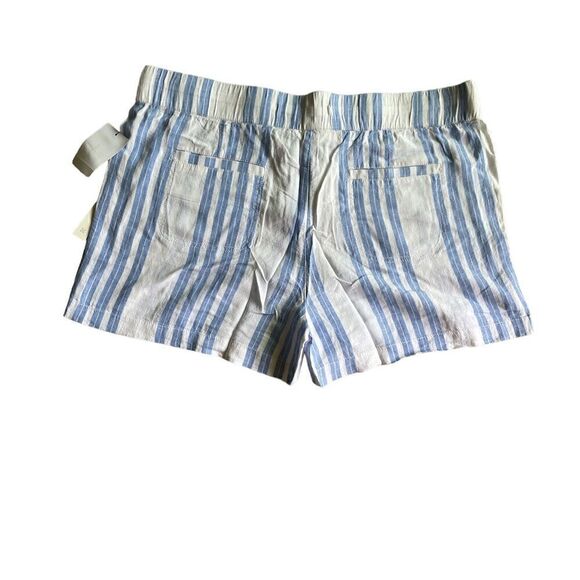 CASLON Stripe Linen Blend Shorts Size L - Picture 5 of 8